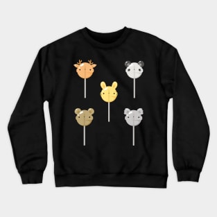 Forest animals lollipop set Crewneck Sweatshirt